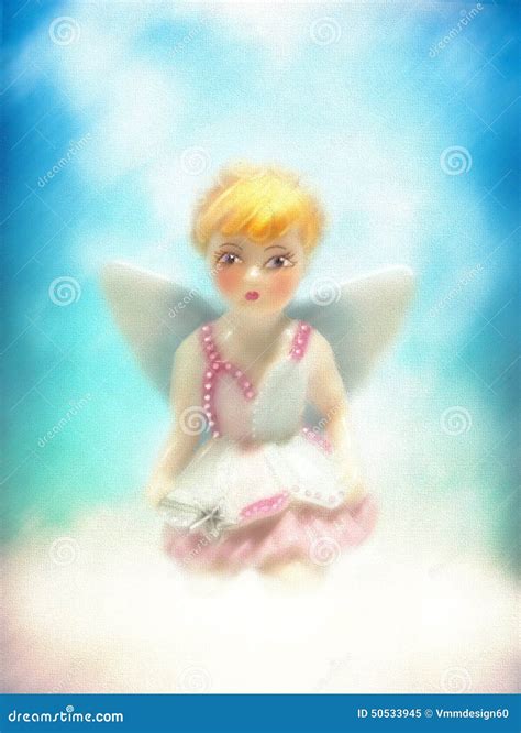 Celestial Angel Entity Radiating In Abstract Mystical Space Stock Photo