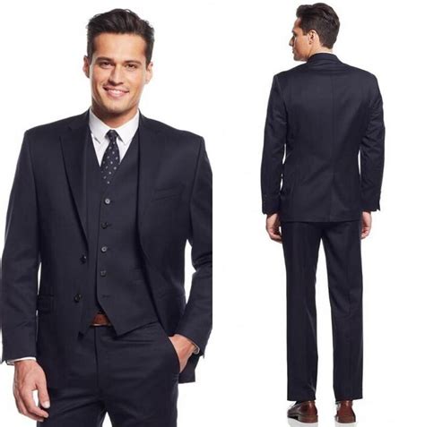Black Navy Blue Two Buttons Wedding Suit For Mens 2019 New