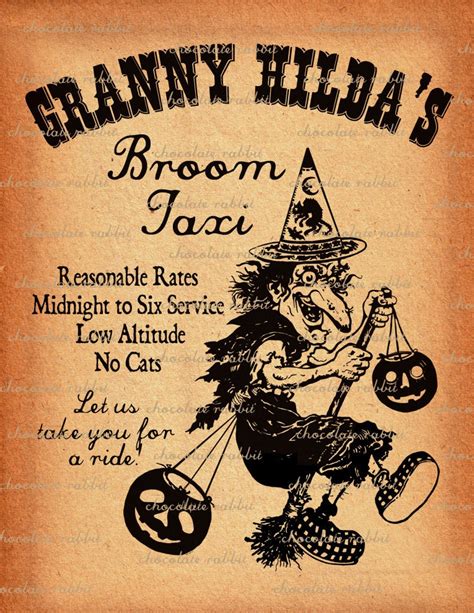 Vintage Halloween Witch Digital Download Clip Art