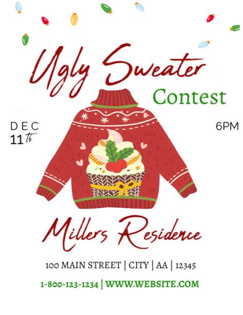 Ugly Sweater Contest Template Postermywall