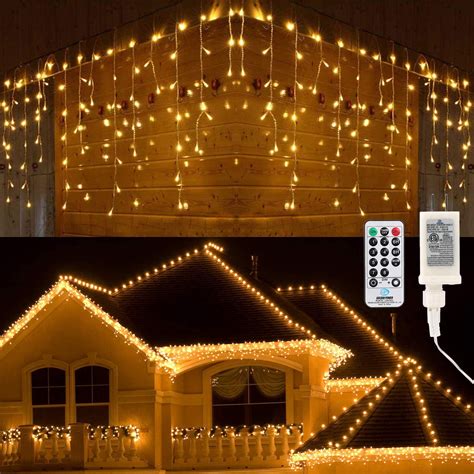 Premier Led White Christmas Outdoor Snowing Icicles Lights Hanging