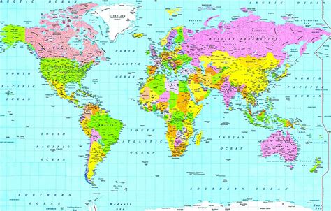 Laminated World Map Atlas School Poster Wall Chart Educational Teaching