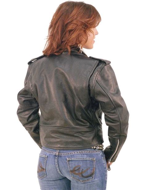 Ladies Cropped Leather Motorcycle Jacket L200 Jamin Leather