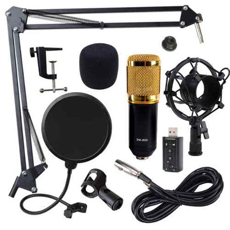 Kit Microfono Condensador Bm800 Brazo Antipop Tarjeta Usb Web Electro