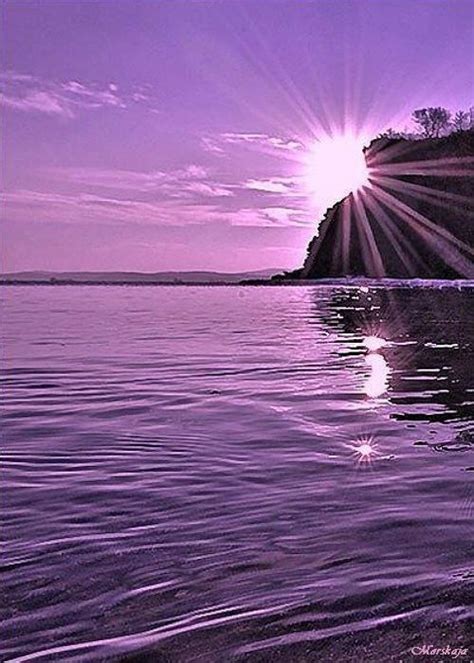 Pin By Myra Johnson On Strand Mond Sonne Purple Sunset Purple Sky