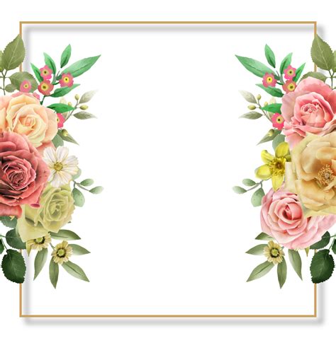 Colorfull Floral Wedding Invitation Card 15737003 Png