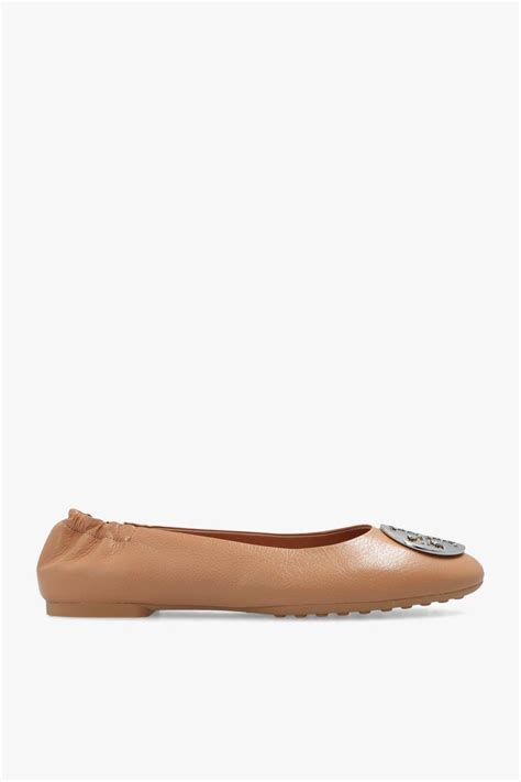 Tory Burch Claire Leather Ballet Flats In White Lyst