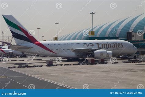 Emirates A380 Docked At Dubai Airport Editorial Photography Image Of