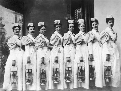 Yale New Haven Hospital C 1930s Night Nurses Doing Rounds With