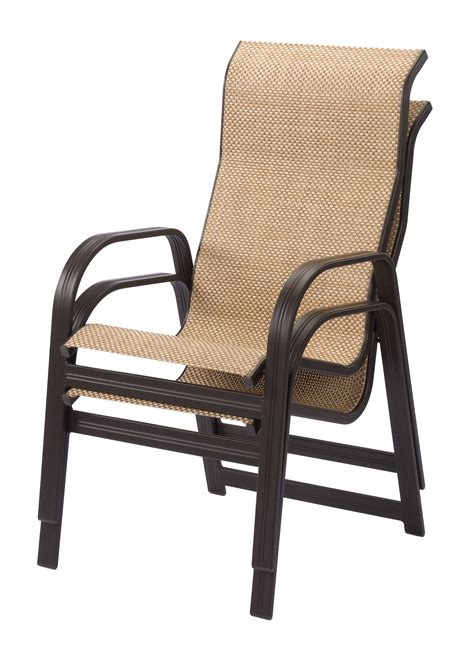 Giantex 4 packs folding chairs patio sling chairs outdoor casual home adjustable sling chair natural frame.for a sling patio furniture is greendale home fashion outdoor sling back chairs, set. Cabo Sling High Back Aluminum Dining Arm Chair | ET&T ...