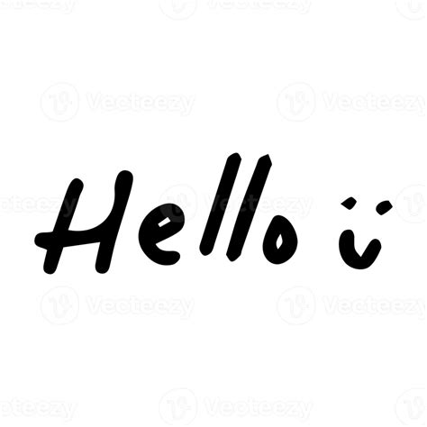 Hello Text Cute Doodle Hand Drawn Illustration Design 11318603 Png