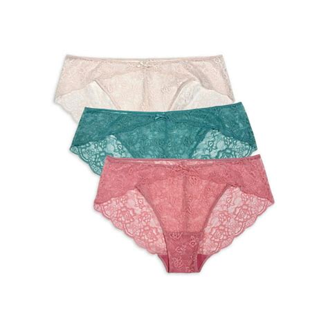 Secret Treasures Secret Treasures Womens Lace Bikini Panties 3 Pack