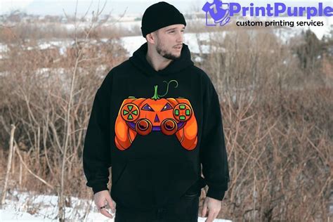 Halloween Gamer Pumpkin Controller Video Gamer Kids Boys Unisex Shirt