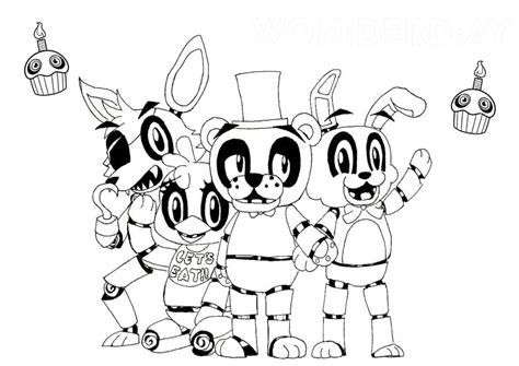 Fnaf All Animatronics Coloring Pages Free Coloring Pa