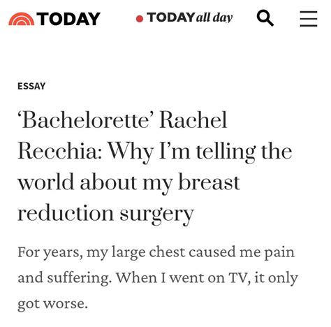 rachel talks about her breast reduction surgery in today r thebachelor