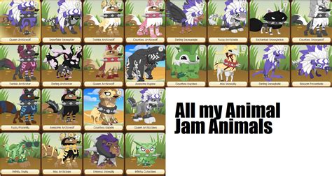 All Of My Animal Jam Animals 3 Animal Jam Animals Classic Outfits