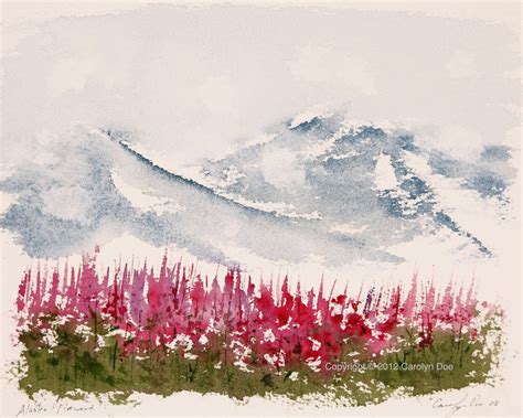 Alaska Fireweed Fine Art Print Giclee Archival From Original Watercolor