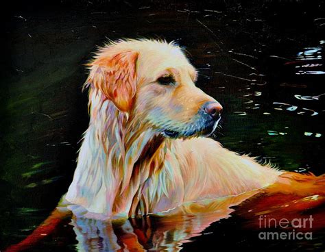 Soft Water Golden Retriever Painting By Kelly Mcneil Fine Art America