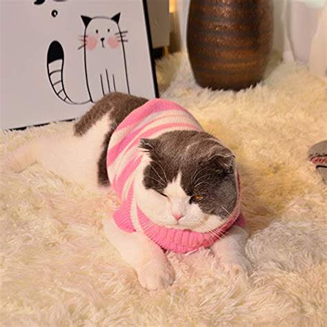 Striped Cat Sweaters Kitty Sweater For Cats Knitwearsmall Dogs Kitten