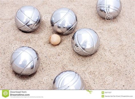 Game Of Jeu De Boule, Silver Metal Balls In Sand Royalty ...