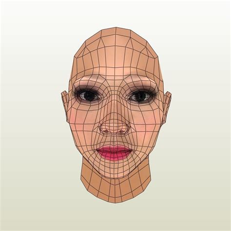 3d Model Woman Head V 5 Vr Ar Low Poly Cgtrader