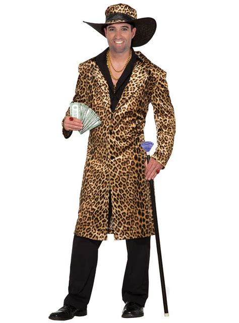 Leopard Print Mac Daddy Mens Costume Mens Pimp Dress Up Costume