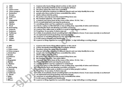 Crime vocabulary ii