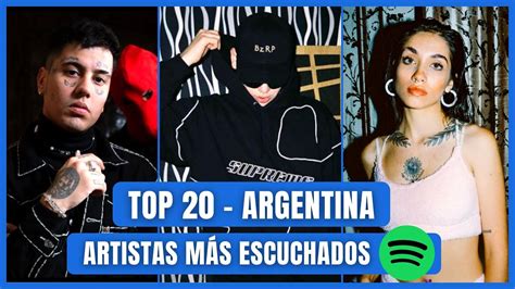 Top 20 Artistas Argentinos Más Escuchados Spotify 2022 🇦🇷 Youtube