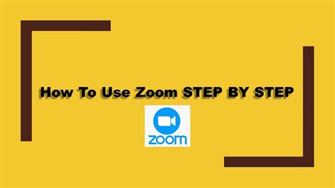Zoom Tutorial Step By Step Youtube