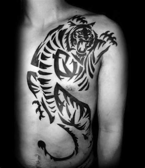 The meaning of tiger tattoos. 40 Tribal Tiger Tattoo Designs For Men - Big Cat Ink Ideas