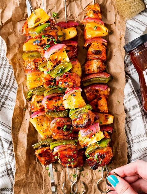 Grilled Bbq Chicken Kabobs Perfect For Summer The Chunky Chef