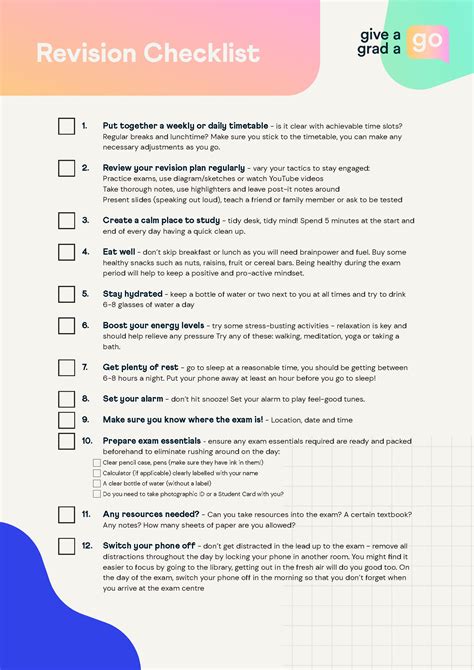 Revision Checklist The Best Advice To Help You Revise