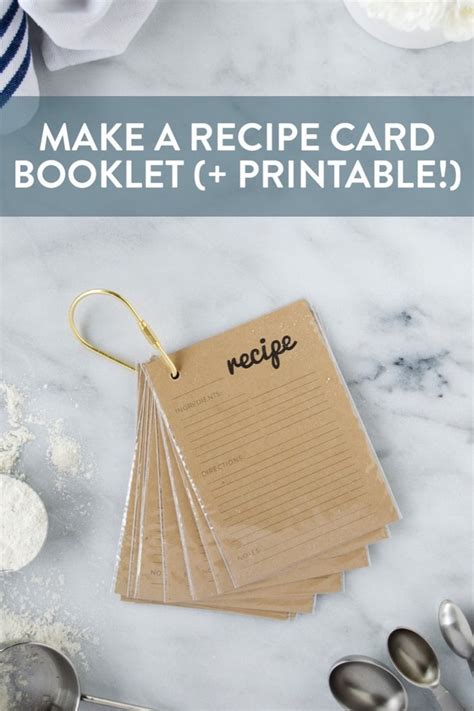 Make This Recipe Card Book With Free Printable Printable Recipe