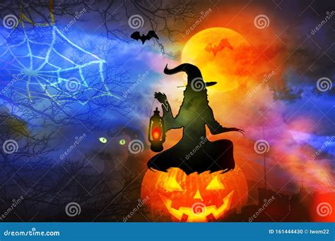 Halloween Background Colorful Illustration Stock Illustration