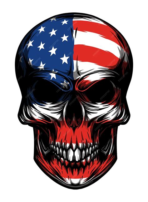 Premium Vector American Skull