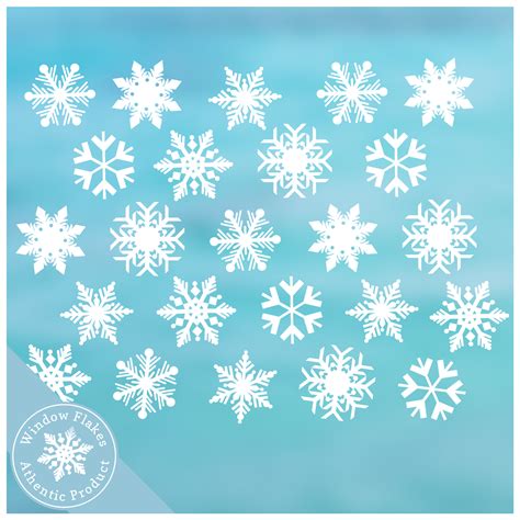 24 Snowflake Pack Of 2 Snowflake Window Clings Window Clings