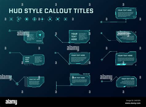 Hud Futuristic Style Callout Titles Information Call Arrow Box Bars