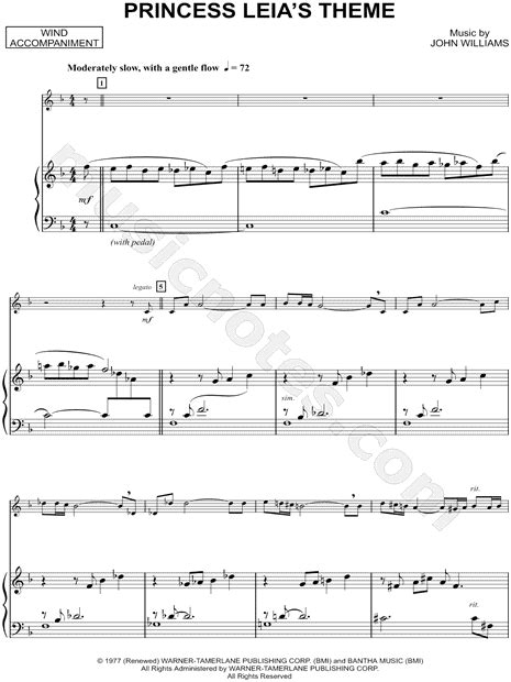 Princess Leias Theme Flute And Piano By Star Wars Sheet Music