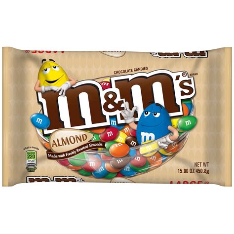Mandms Almond Milk Chocolate Candy Large Bag 159 Oz