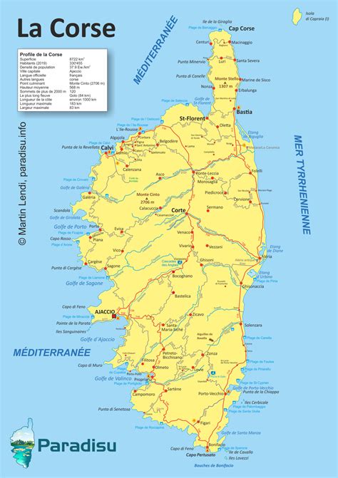 Carte De La Corse Paradisu Le Guide Complet Sur La Corse