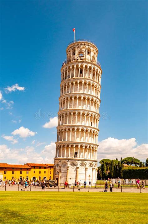 The Famous Leaning Tower Of Pisa Or La Torre Di Pisa At The Cathedral