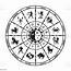 Round Black Horoscope On A White Backgroundcircle With Signs Of 