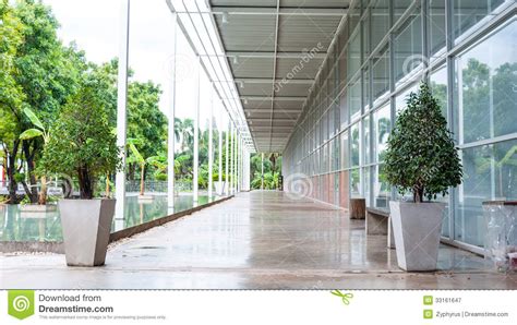 Outdoor Corridor Of Architecture Perspective Stock Image