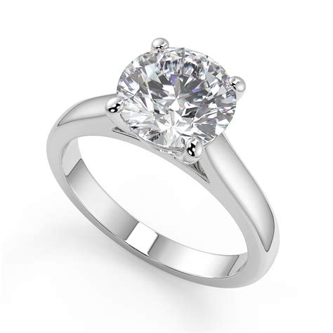 Ct Round Cut Prong Basket Solitaire Diamond Engagement Ring Set