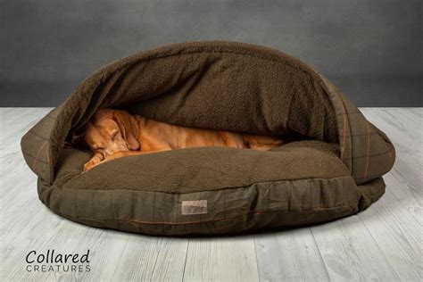 Green Tweed Luxury Dog Cave Bed Dog Cave Snuggle Dog Bed Luxury Dog
