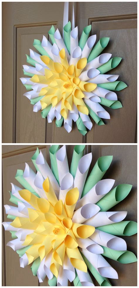 Simple And Free Diy Spring Or Easter Wreath Giant Paper Flower 3d
