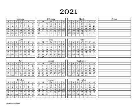 Customize this microsoft word / excel monthly calendar template using our calendar customization tool. Free printable 2021 yearly calendar at a glance | 101 Backgrounds
