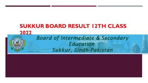 Sukkur Board Result 12th Class 2022 Check Khairpur Ghotki Hsc Part Ii