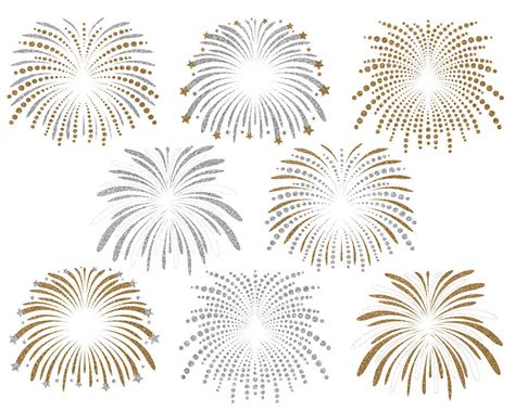 Fireworks Clipart Golden Pencil And In Color Fireworks Clipart Golden