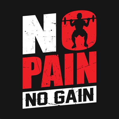 Gym Quote No Pain No Gain Vector T Shirt Design 9763641 Vector Art